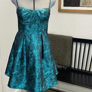 NWT Michael by Michael Kors Blue and Black Metallic Cocktail Dress